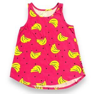 Wonder Nation Girls Tank Top Shirt Banana Print Pink Yellow Large 10 12